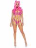 Rainbow Fishnet Long Sleeved Mini Dress  One Size