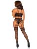 Stay Awhile Crop Top and Crotchless Panty Set  One Size