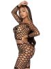 2 Pc Net Crop Top and Bike Shorts  One Size
