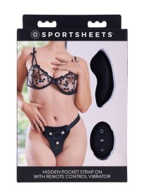 Hidden Pocket Strap on With Remote Control Vibrator