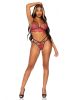 2 Pc Rhinestone Lace Bralette and G String Set
