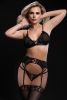 4 Pc Bra With Garter Belt a Thong and Stockings Set  One Size