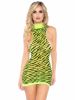 Neon Zebra Racer Back Mini Dress  One Size