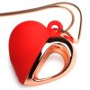 10x Vibrating Silicone Heart NeckLace  Rose Gold/ Red