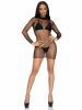 Ultra Net Long Sleeve High Neck Mini Dress  One Size