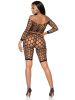2 Pc Net Crop Top and Bike Shorts  One Size