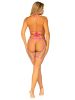 3 Pc Rainbow Net Bikini Top With G String Panty and Biker Chaps  One Size