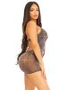 Shimmer Lurex Rhinestone Halter Dress  One Size