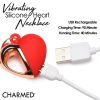 10x Vibrating Silicone Heart NeckLace  Rose Gold/ Red