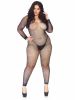 Crystalized Seamless Fishnet Long Sleeved Bodystocking