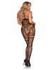 Strappy Lace Bodystocking With Rhinestone Detail  One Size
