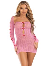 2 Pc Sweetheart Striped Tube Dress  One Size (Option: Pink)