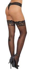 Lace Top Thigh High - One Size - Black (Country Of Origin: TW, Packaging: Boxed)